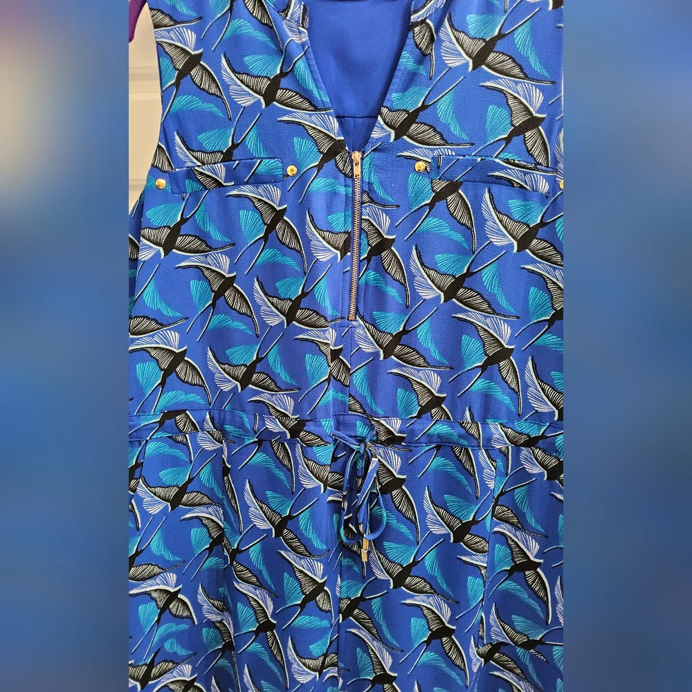 Apt. 9 Women's Blue Floral One Piece Dress - Picture 3 of 4